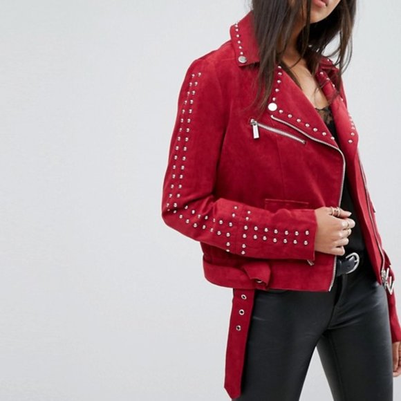 ASOS Jackets & Blazers - NWT Ivyrevel ASHA Studded Faux Suede Moto Jacket